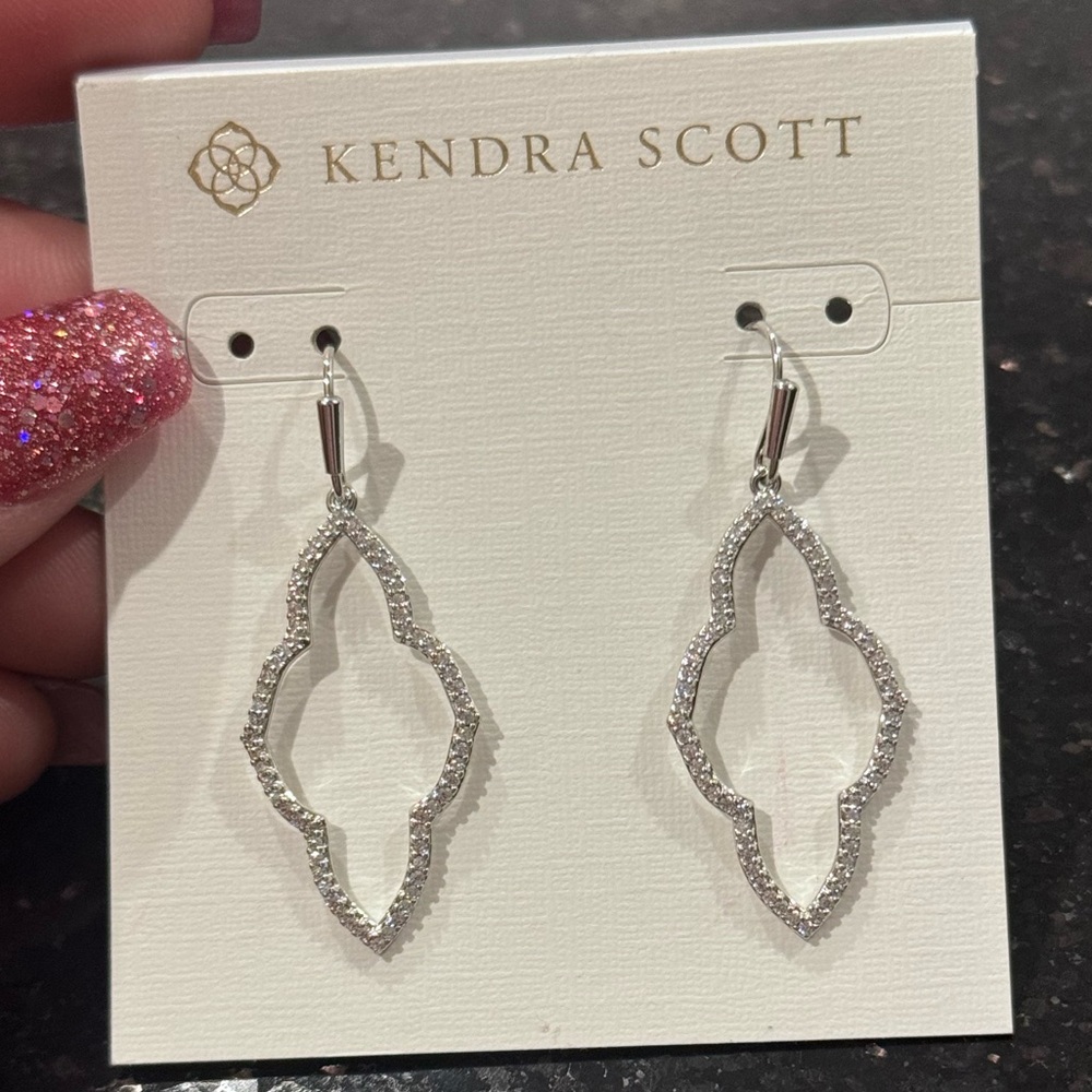 Kendra Scott silver sparkles drop earrings
